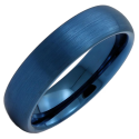 Anello di fidanzamento blu Fine femminile in acciaio inox finitura spazzolata Alleanza personalizzata 6mm