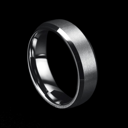 Anillo de compromiso de mujeres Anillo de acero inoxidable de hombres 6mm