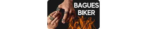 Men's biker ring and men's skull ring
