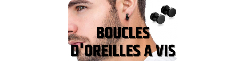 Boucles d'oreilles à vis homme - Boucles d'oreilles puce -Hommebijoux